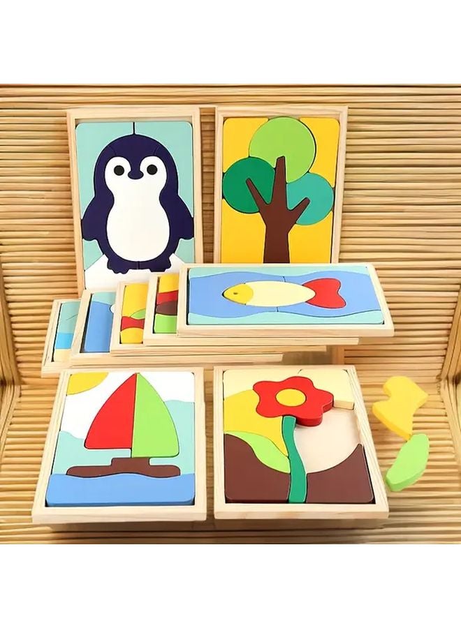 Creative Jigsaw Puzzle Hot Air Balloon Kids Wooden Building Blocks Educational 3D Construction Toy - Image 3